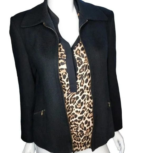 Dumas Womens Blazer 100% Pure Wool Zipper Closure Size 8 - Picture 2 of 14